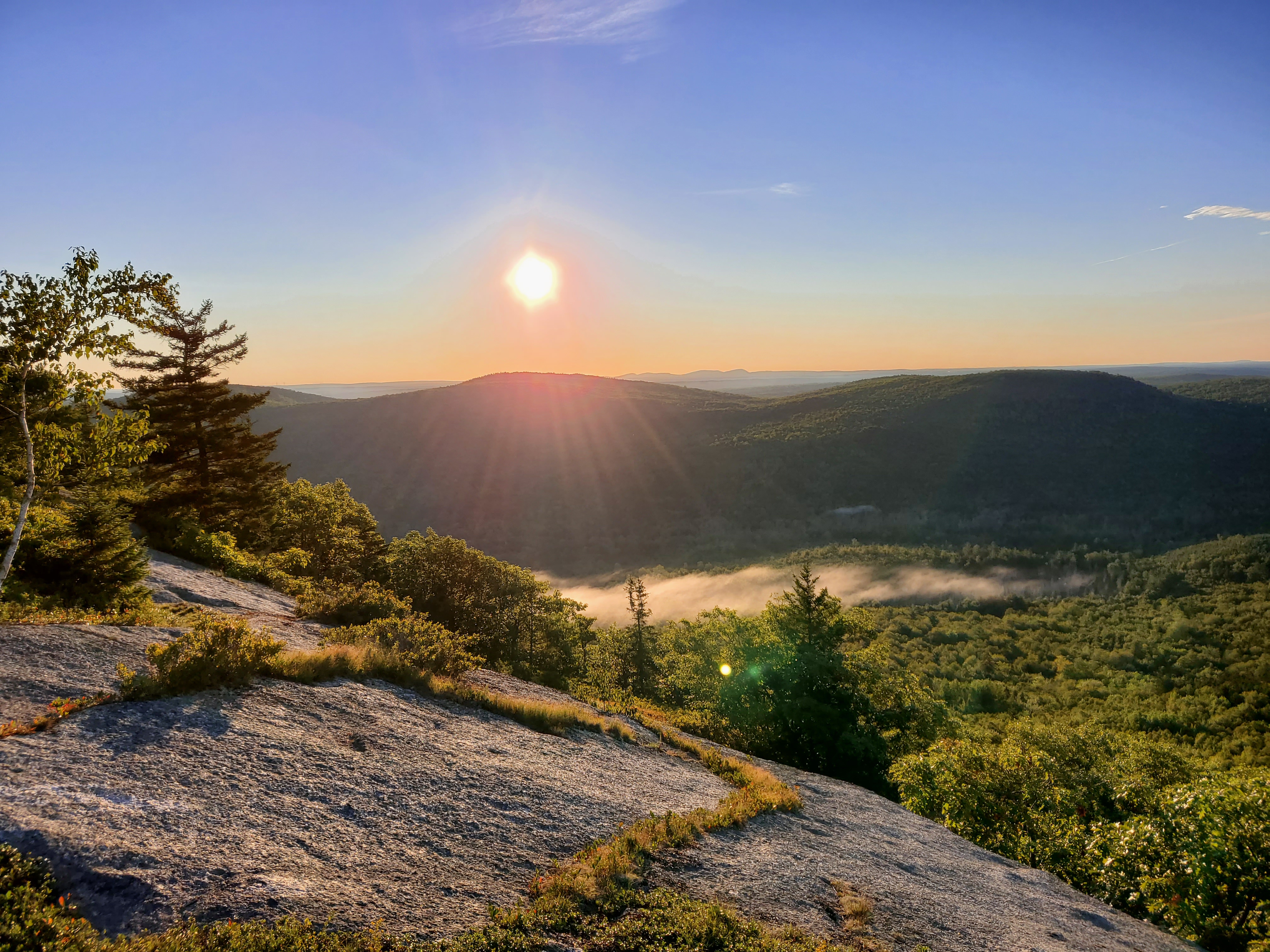 Hothole Valley on an August morning, from Great Pond Mountain’s South Overlook